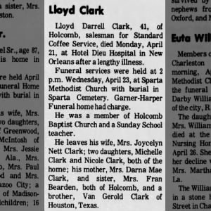 Lloyd Darrell Clark obituary